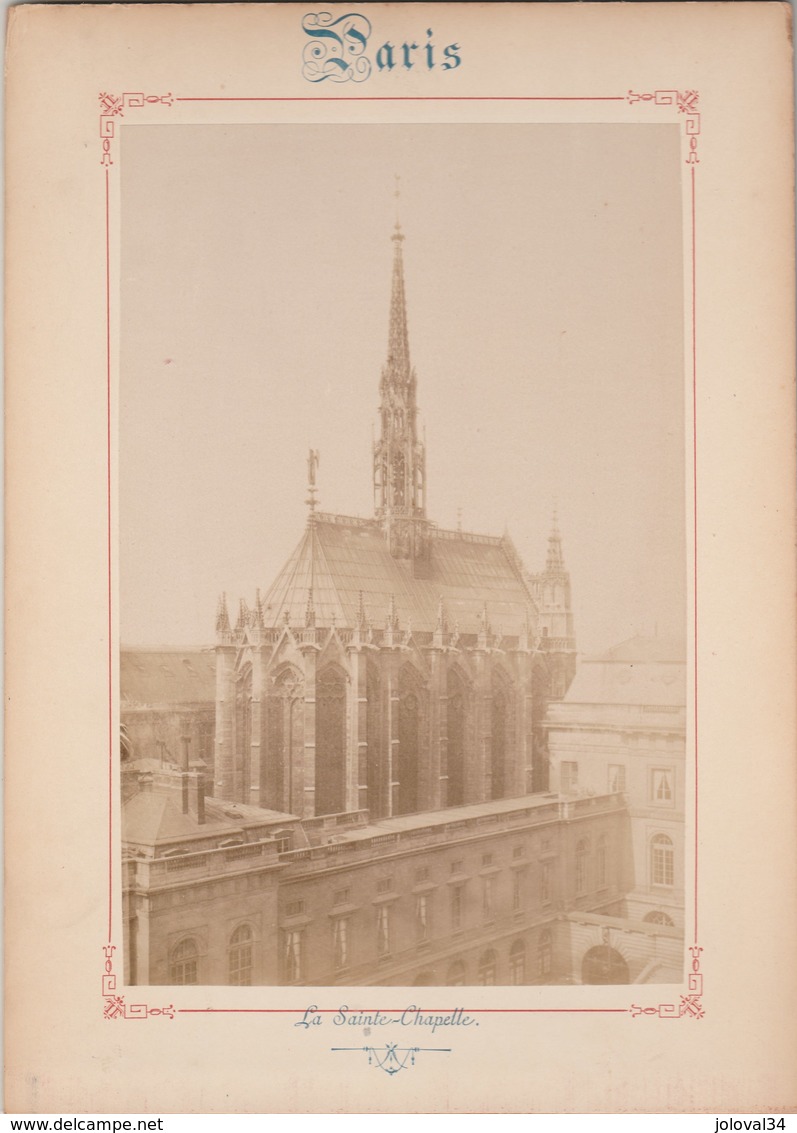 Photo PARIS Sur Carton Recto : La Sainte Chapelle , Verso :  La Conciergerie - Voir Description - Anciennes (Av. 1900)