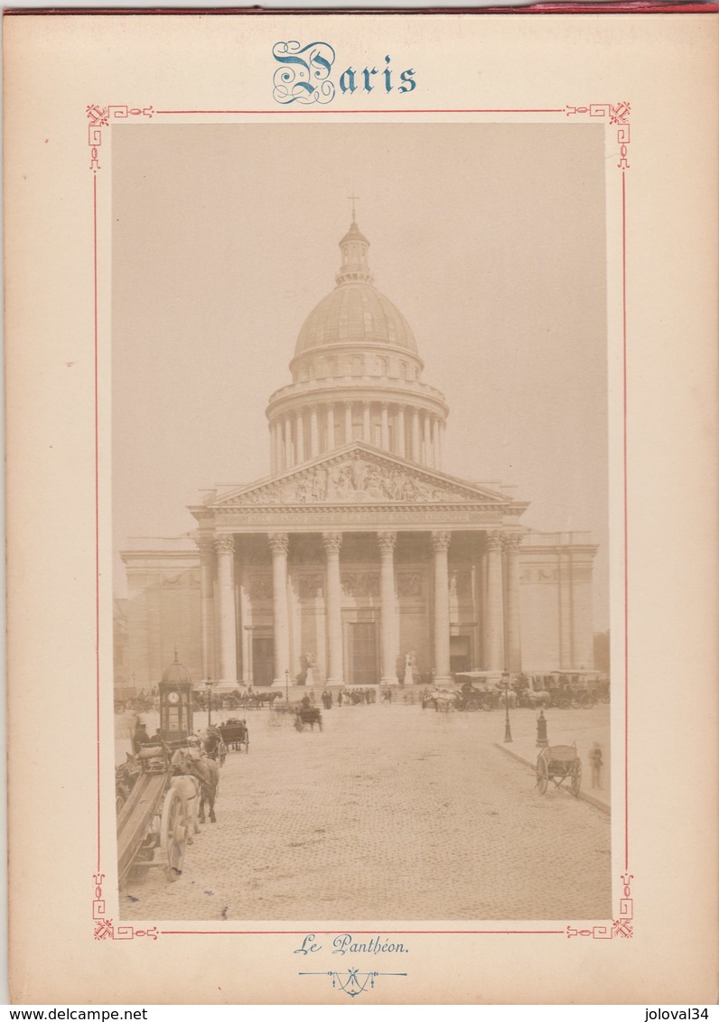 Photo PARIS Sur Carton Recto : Eglise St Etienne Du Mont , Verso : Le Panthéon - Voir Description - Anciennes (Av. 1900)