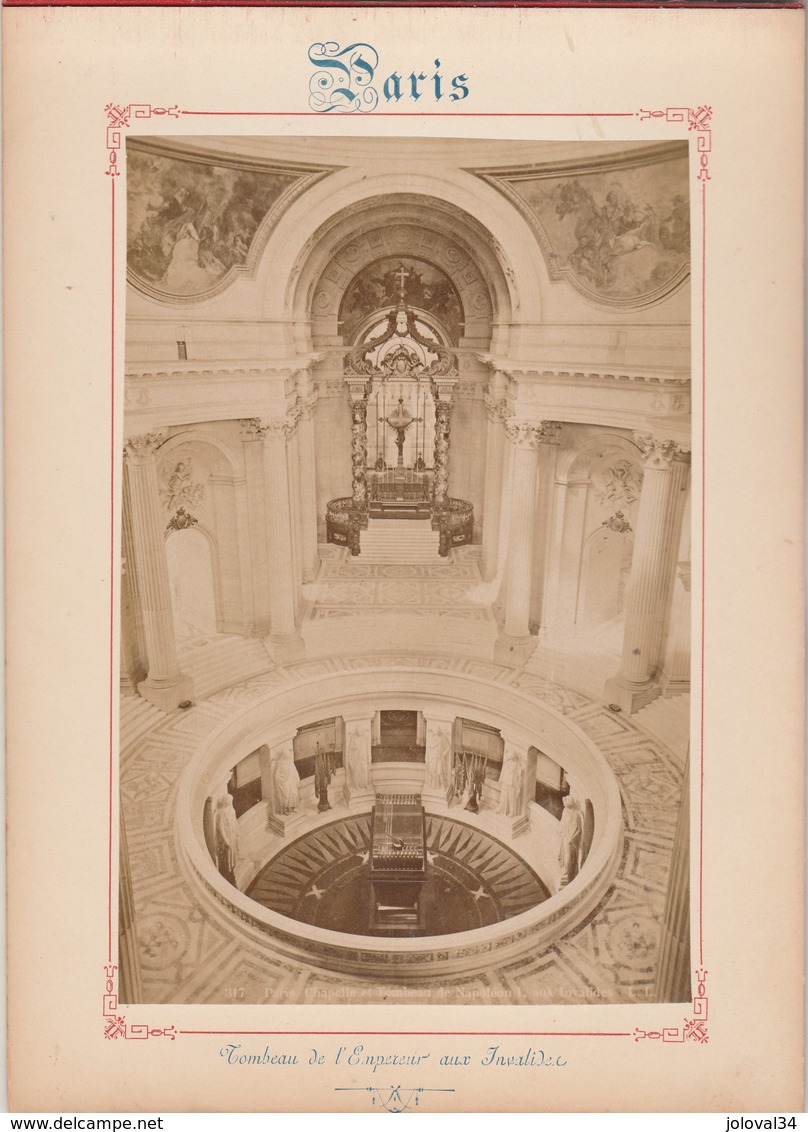 Photo PARIS Sur Carton Recto : Tombeau De L'Empereur Aux Invalides , Verso : Le Pont Alexandre III - Voir Description - Anciennes (Av. 1900)