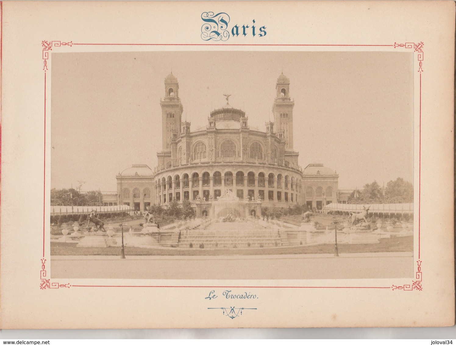 Photo PARIS Sur Carton Recto : Le Trocadéro , Verso : Cascade Du Bois De Boulogne - Voir Description - Anciennes (Av. 1900)