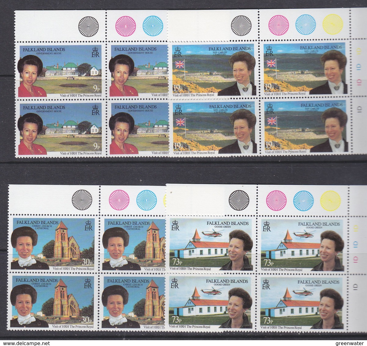 Falkland Islands 1996 Royal Visit 4v Bl Of 4 (corner) ** Mnh (39808) - Falklandeilanden