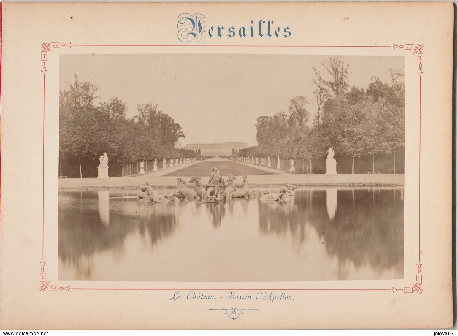 Photo VERSAILLES Sur Carton Recto Le Château Bassin D'Apollon , Verso Le Château Galerie Des Batailles Voir Description - Anciennes (Av. 1900)