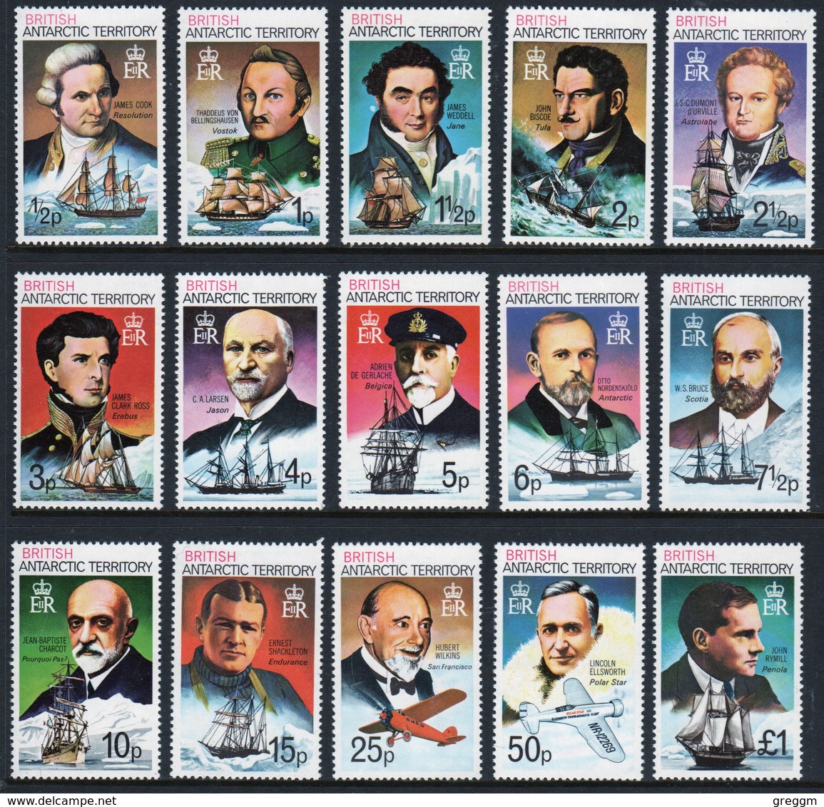 British Antarctic Territory 1973 Set Of Stamps Showing Famous Ships And Captains  In Unmounted Mint Condition. - Unused Stamps