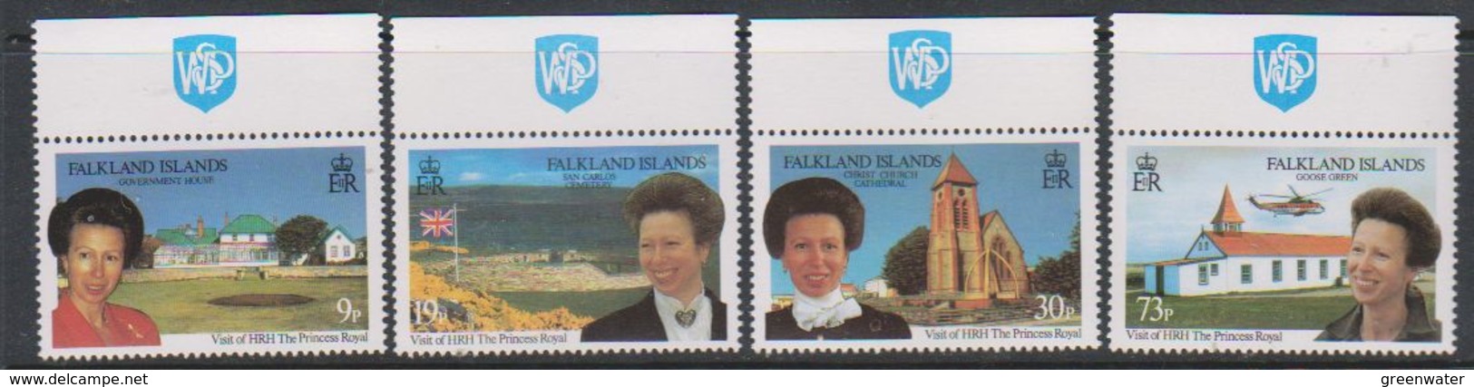 Falkland Islands 1996 Royal Visit 4v Logo Walsall Printers In Margin) ** Mnh (39808D) - Falklandeilanden