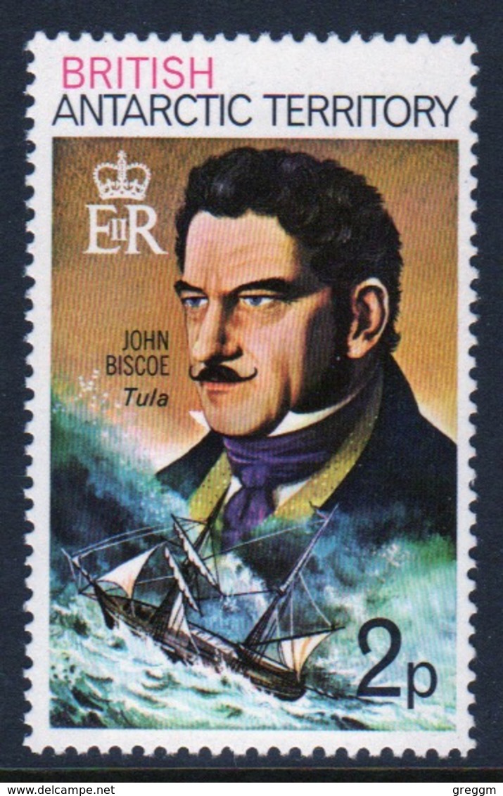 British Antarctic Territory 1973 Single Stamp 2p Showing Famous Ship And Captain In Unmounted Mint Condition. - Nuovi