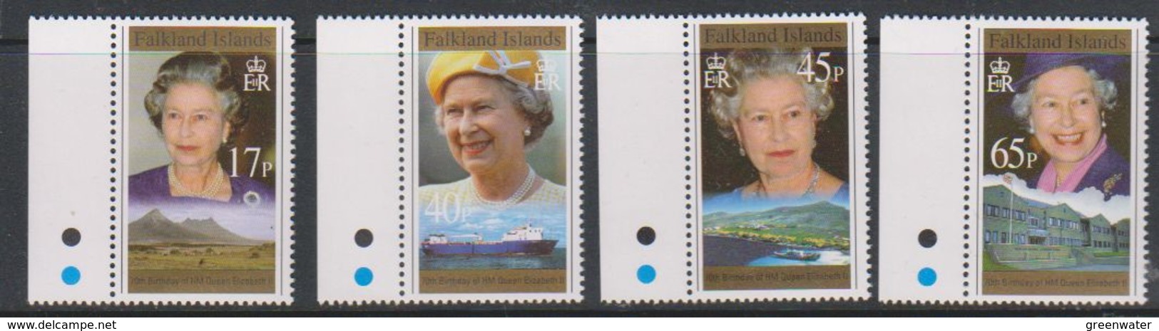 Falkland Islands 1996 Queen's 70th Birthday 4v (+ Margin) ** Mnh (39809)) - Falklandeilanden