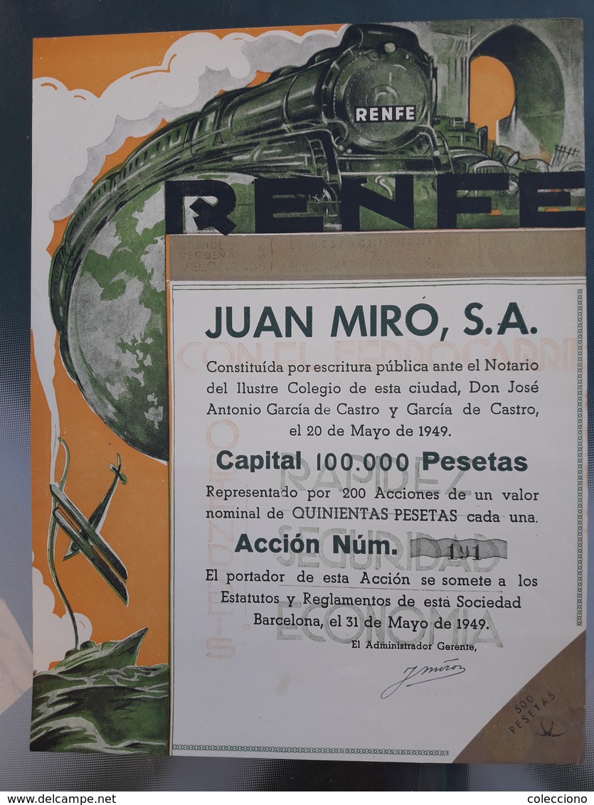 ACCIÓN RENFE: JUAN MIRÓ (1949) - Andere & Zonder Classificatie