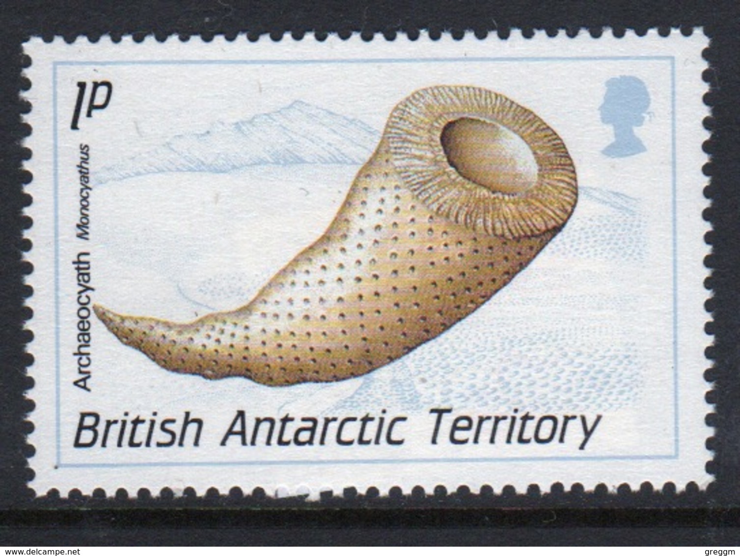 British Antarctic Territory 1990 Single Stamp From The Fossil Set. - Unused Stamps