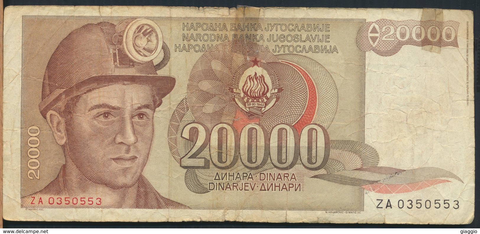 °°° JUGOSLAVIA 20000 DINARA 1987 °°° - Yugoslavia