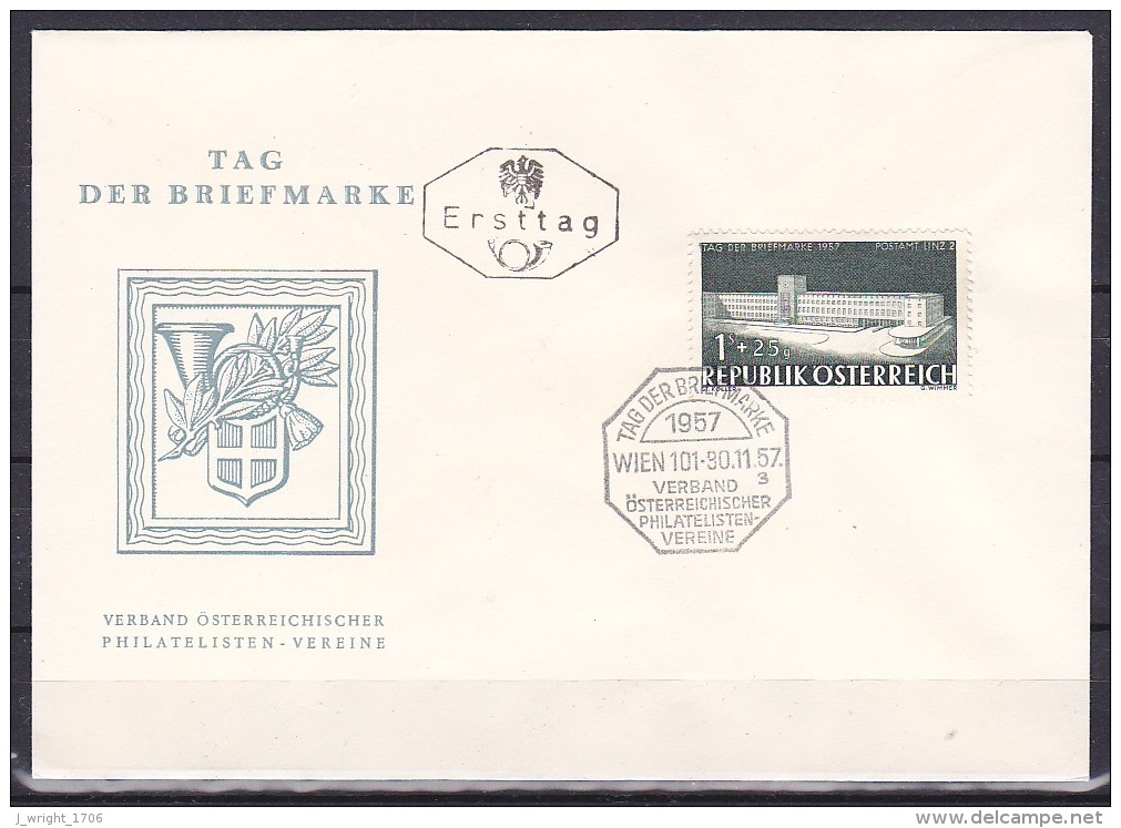 Austria/1957 - Stamp Day/Tag Der Briefmarke - 1 + 25 G - FDC - FDC