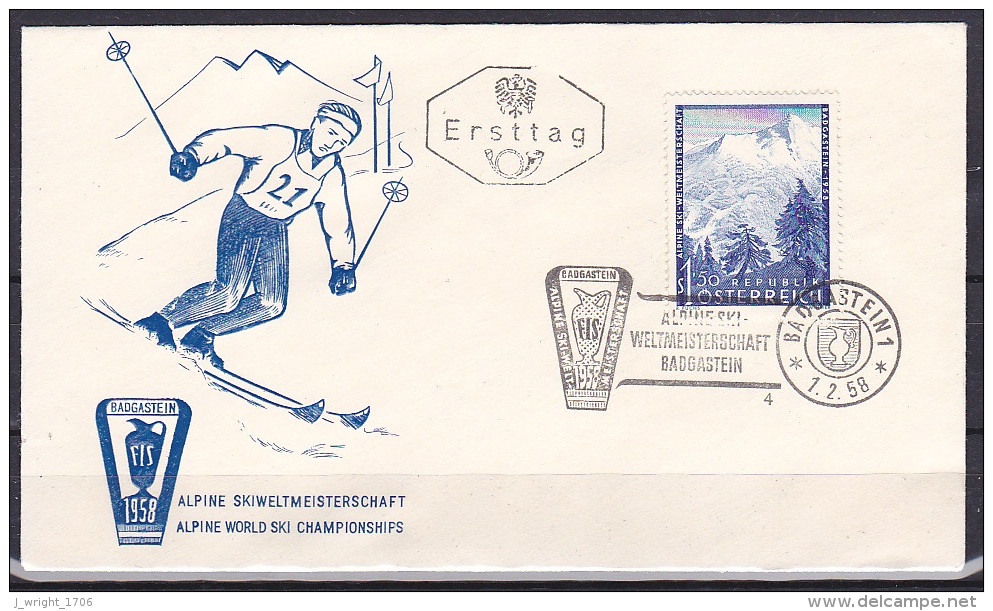 Austria/1958 - Alpine Ski Championships/Alpine Ski Weltmeisterschaften - 1.50 S - FDC - FDC