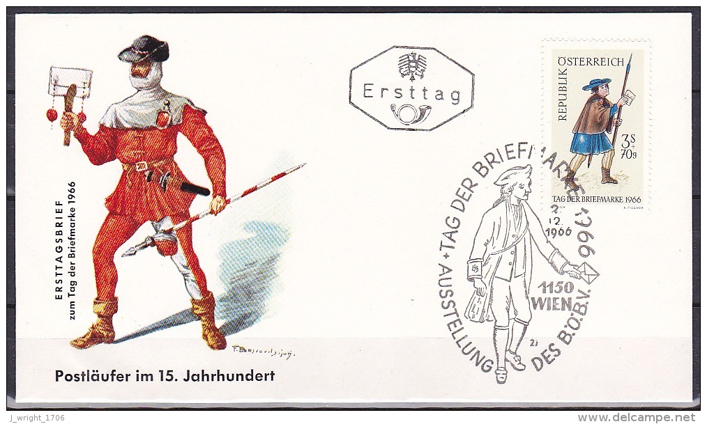Austria/1966 - Stamp Day/Tag Der Briefmarke - 3 S + 70g - FDC - FDC