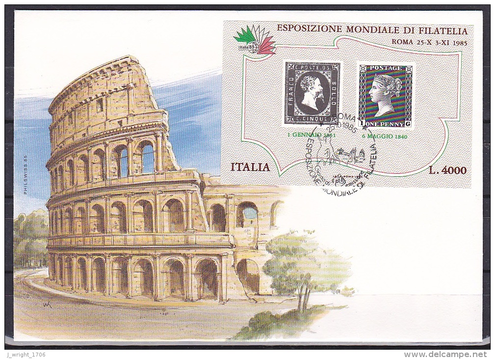 Italy/1985 - World Philately Expo./Esposizione Mondiale Di Filatelia - Souviner Sheet - FDC - Non Classés