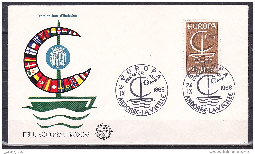 Andorra/1966 - Europa CEPT - 60 C - FDC - FDC