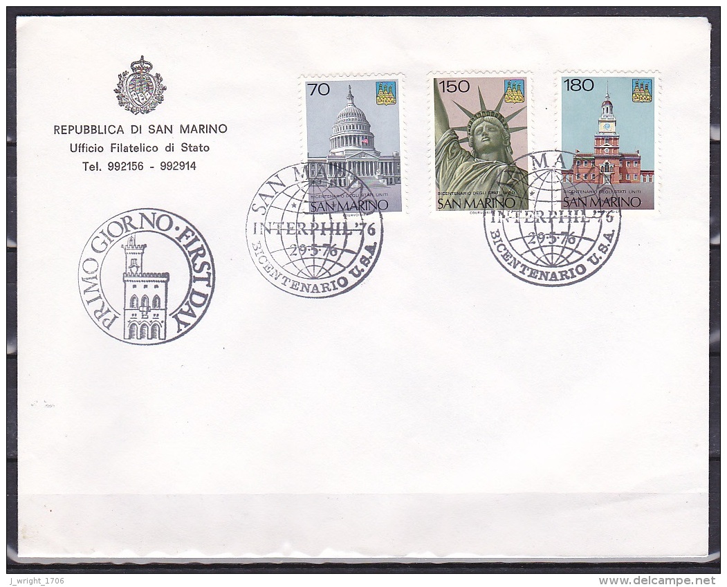 San Marino/1976 - American Revolution Bicentenary - Set - FDC - FDC