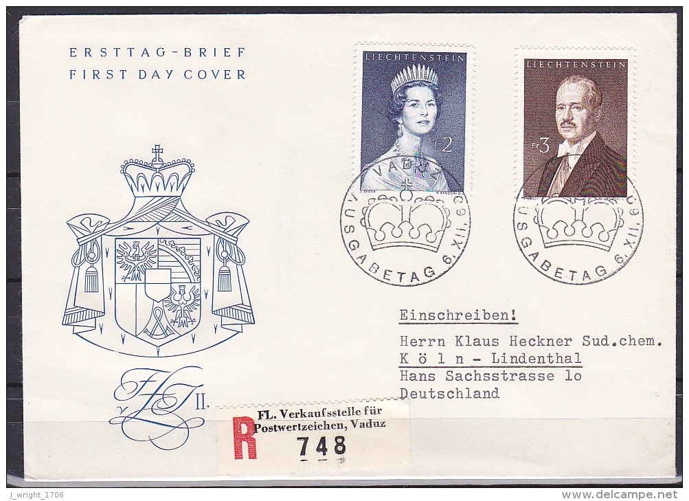 Liechtenstein/1960 - Princess Gina &amp; Prince Franz Josef II - Set - FDC - FDC