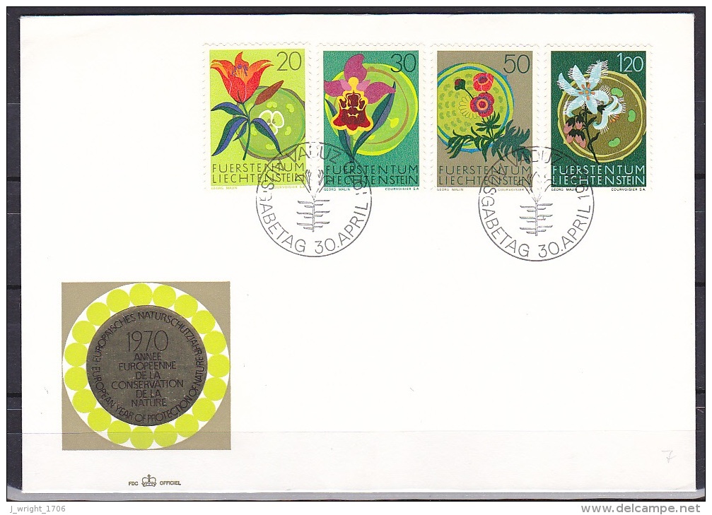 Liechtenstein/1970 - Nature Consevation Year/Naturschutzjahr/Annee De La Protection De La Nature - Set - FDC - FDC