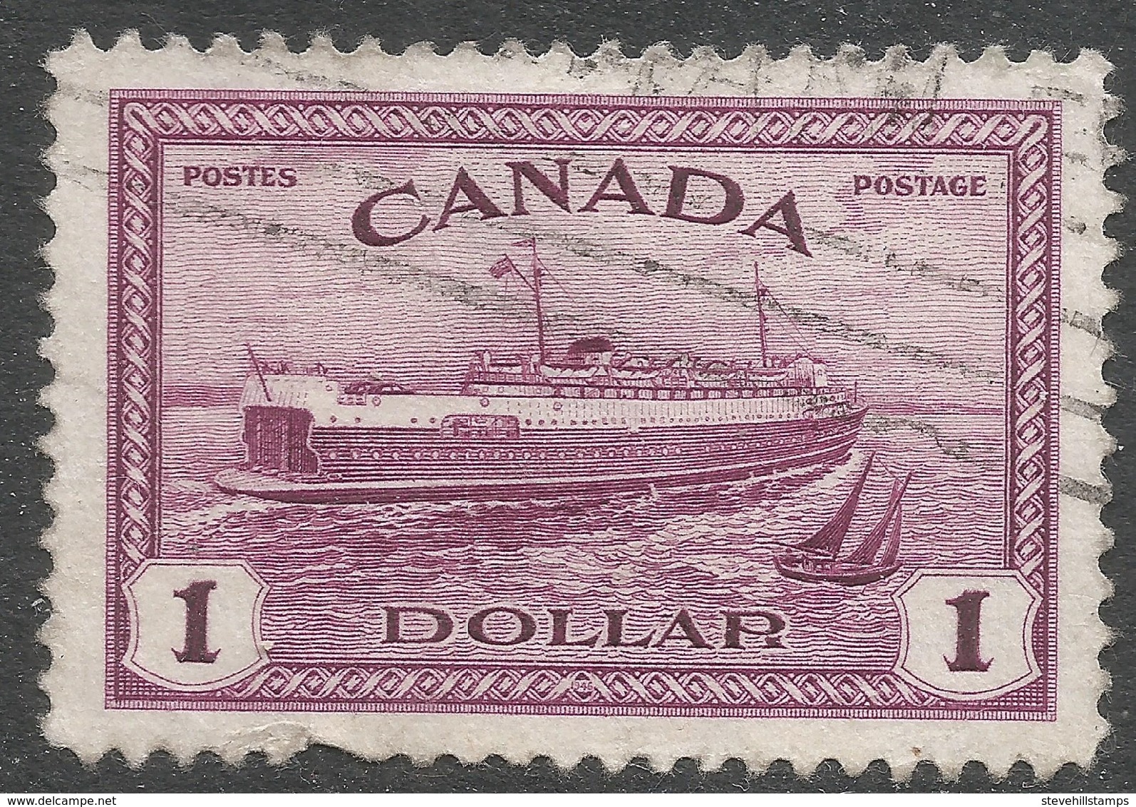 Canada. 1946-47 Peace Re-conversion. $1 Used. SG 406 - Used Stamps