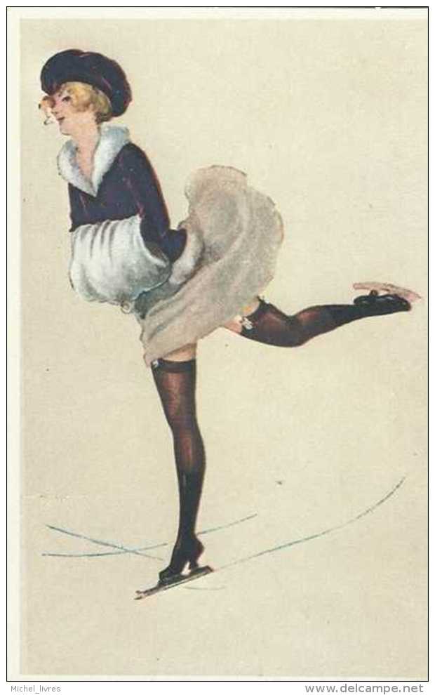 Aquarelle - Repro - Illustrateur A Penot - Sport D'Hiver De La Parisienne - Femme En Patins à Glace - Pas Circulé - TBE - Autres & Non Classés