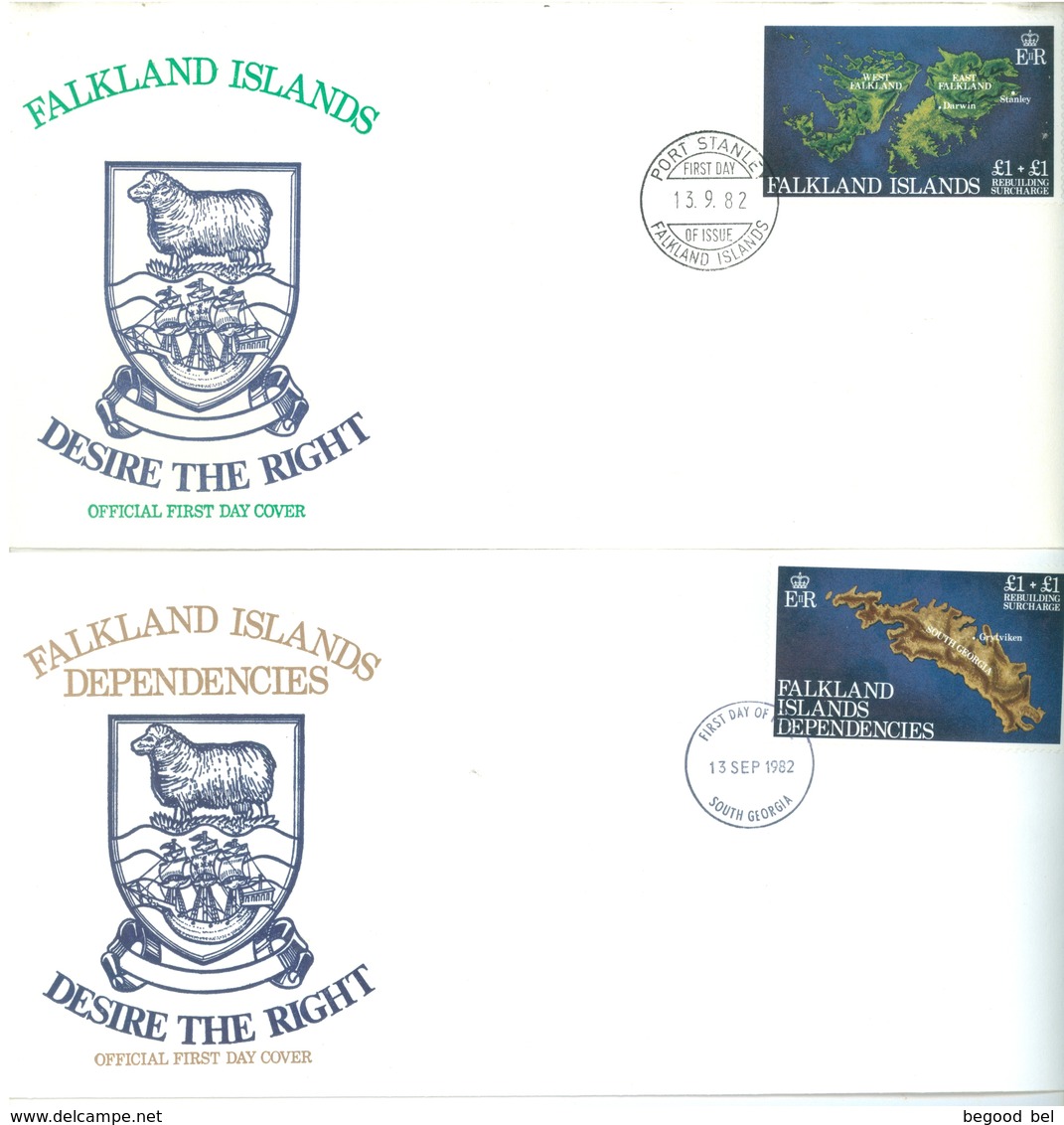 FALKLAND ISLANDS & DEPENDECIES  -  FDC - 13.9.1982 - Yv 367  -  Lot 17734 - Falkland