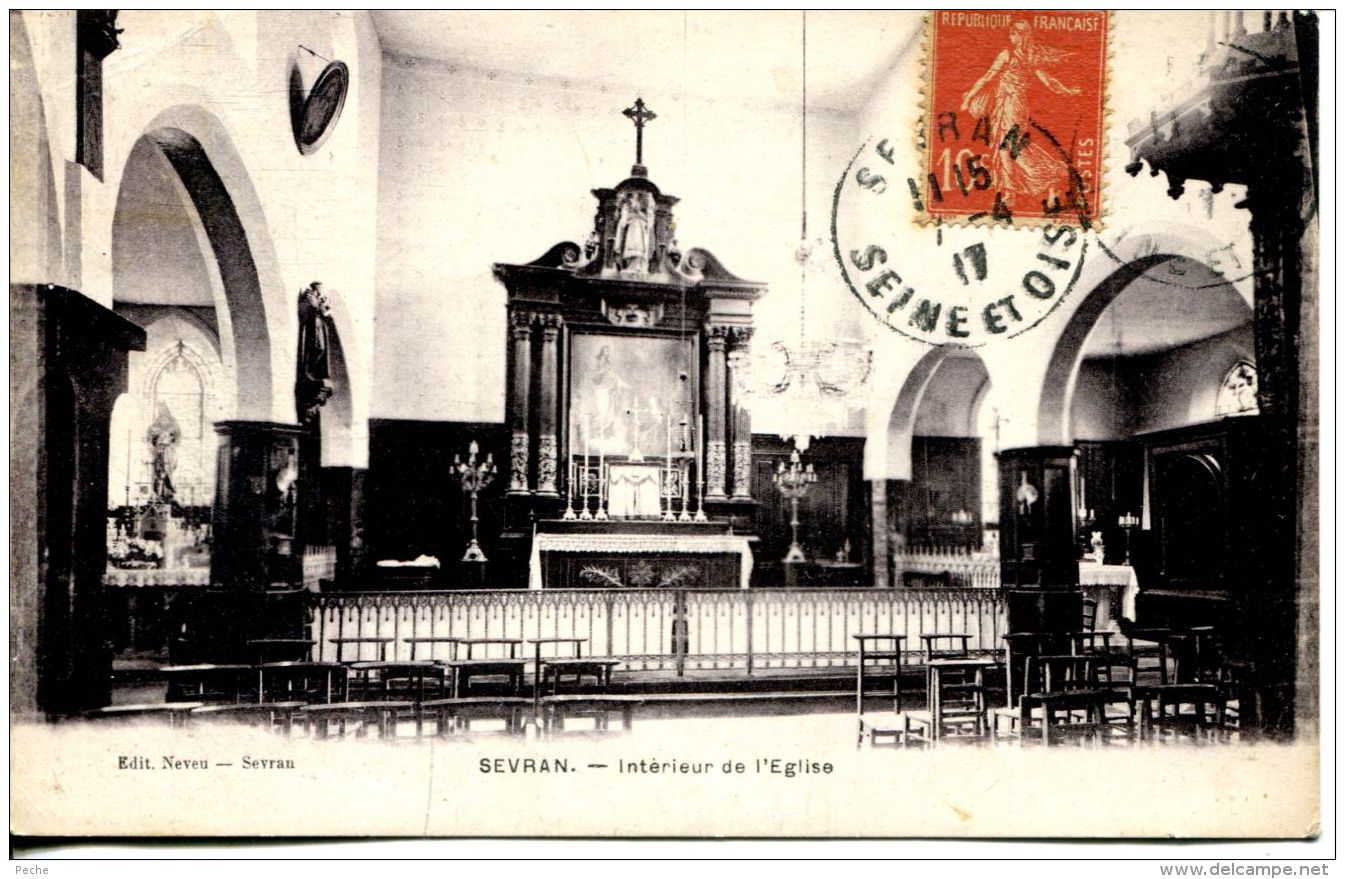 N°64207 -cpa Sevran -intérieur De L'église- - Sevran