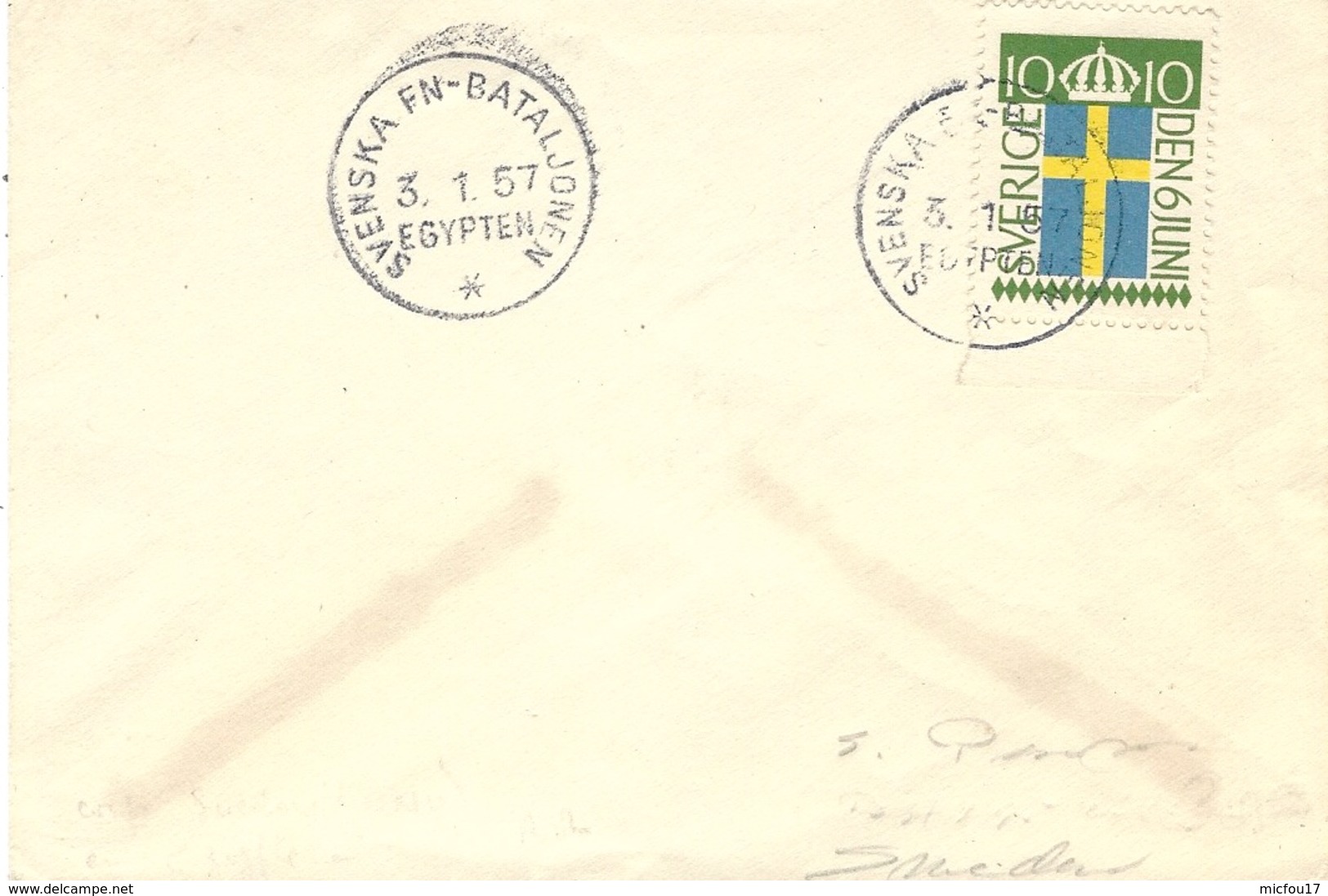 1957- Cover  From " SVENSKA FN-BATALJONEN / EGYPTEN  ( O NU Bataillon ) - Military