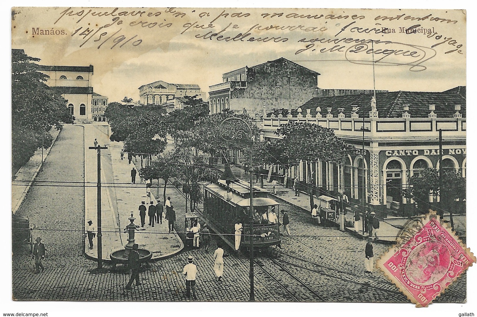 MANAOS-Rua Municipal...1910  Animé  Tramway... - Manaus