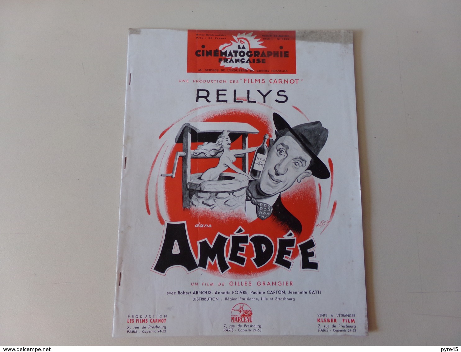 Magazine " La Cinématographie Française " N° 1295, Janvier 1949 " Rellys Dans Amédée " - Magazines