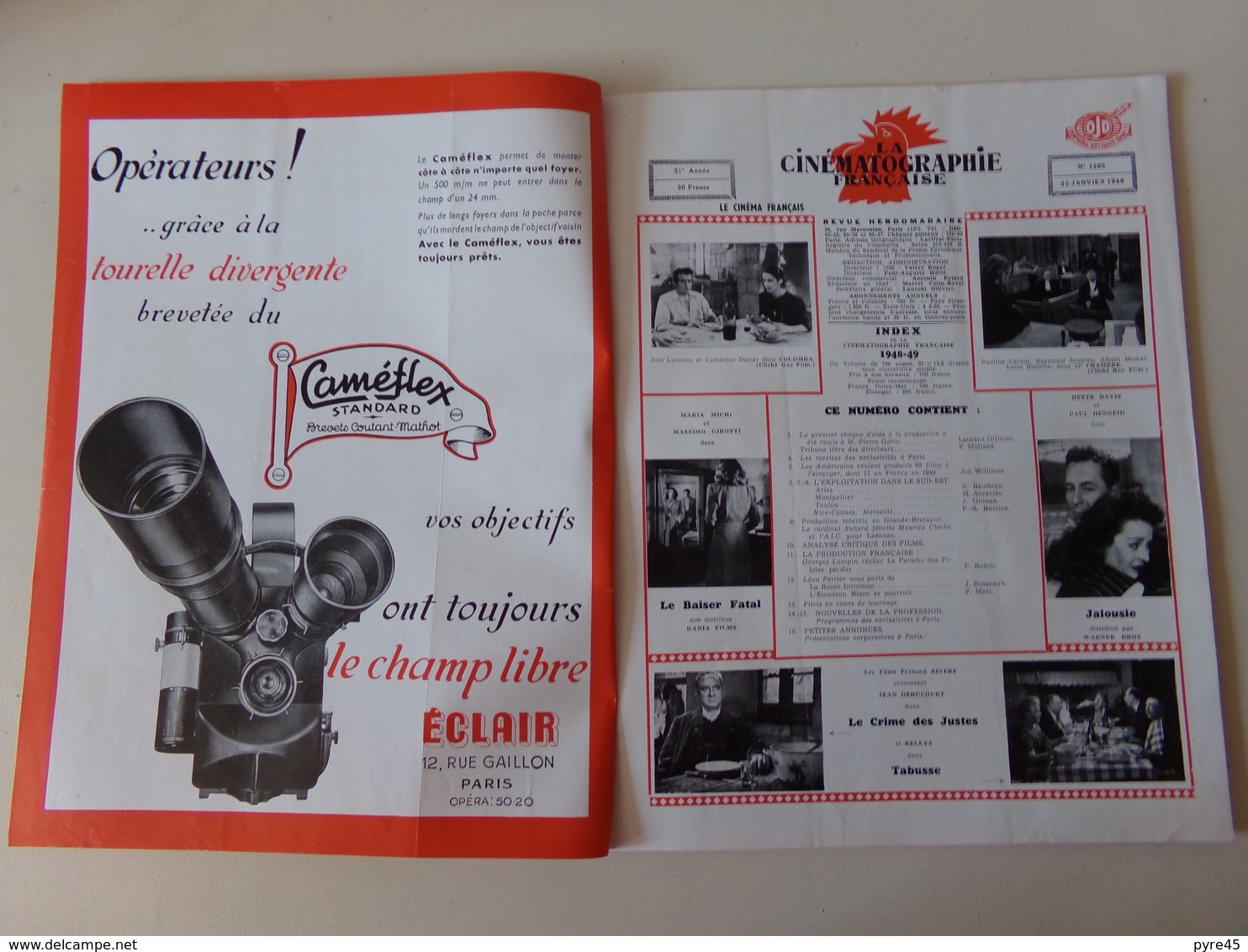 Magazine " La Cinématographie Française " N° 1295, Janvier 1949 " Rellys Dans Amédée " - Magazines