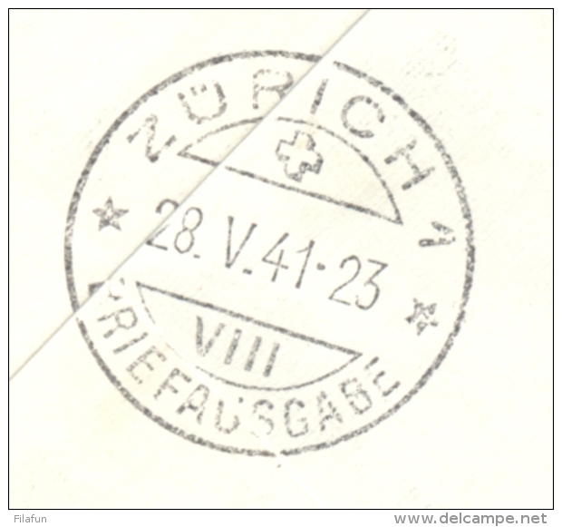 Schweiz - 1941 - 1 Fr Pro Aero On R-Airmail From BUOCHS To Zürich - Briefe U. Dokumente