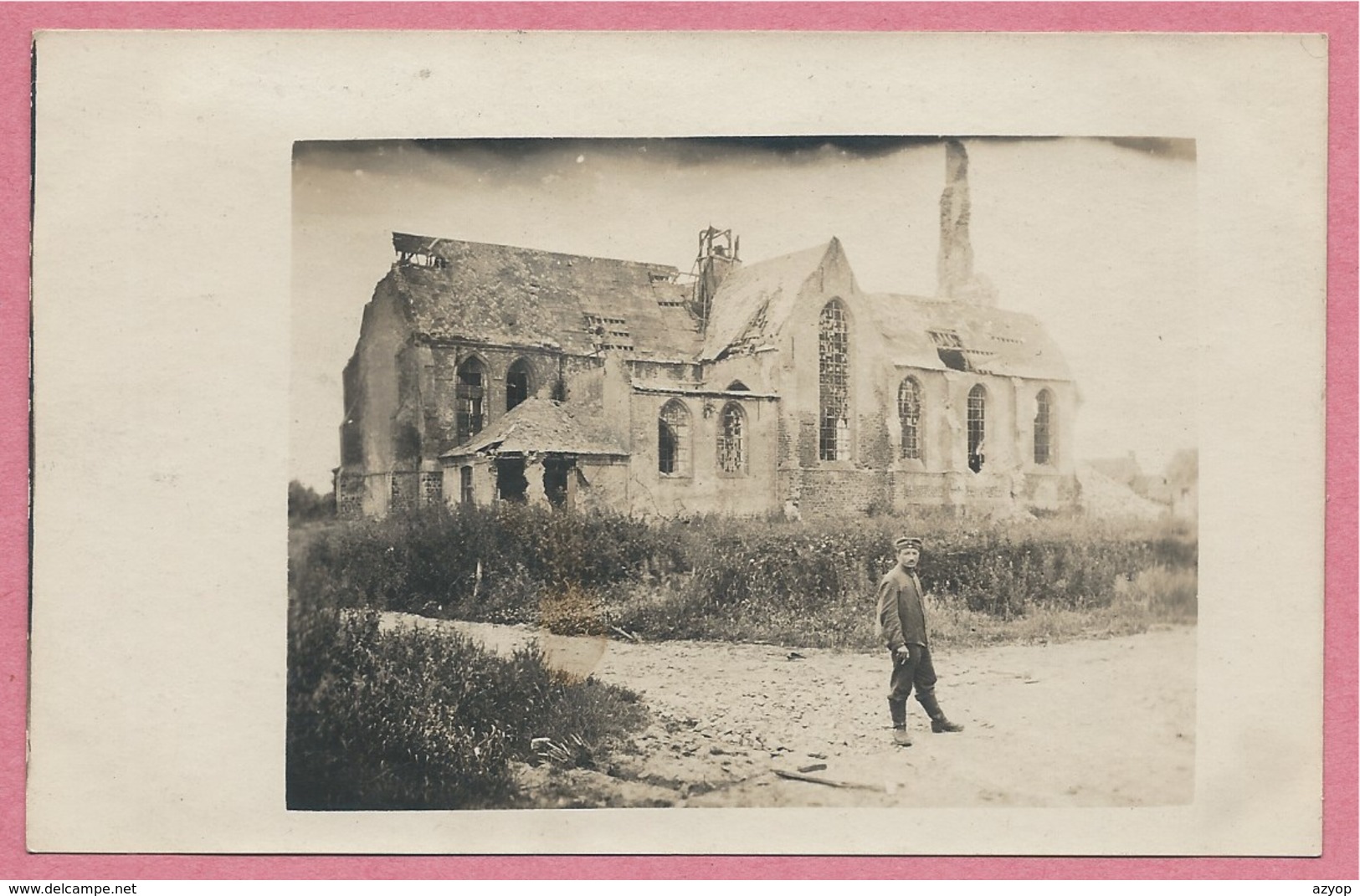 West-Vlaanderen - Flandre Occidentale - Carte Photo - Foto - WOUMEN - DIKSMUIDE - Kirche - Guerre 14/18 - Carte C44 - Diksmuide