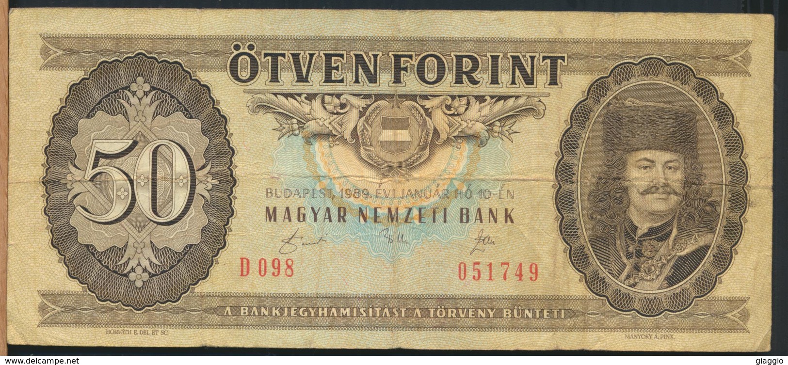 °°° HUNGARY - 50 FORINT 1989 °°° - Ungheria