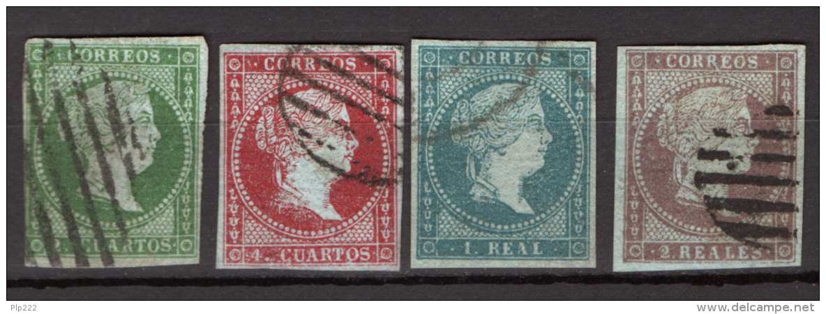 Spagna 1855 Unif.34/37 O/Used VF/F - Gebruikt