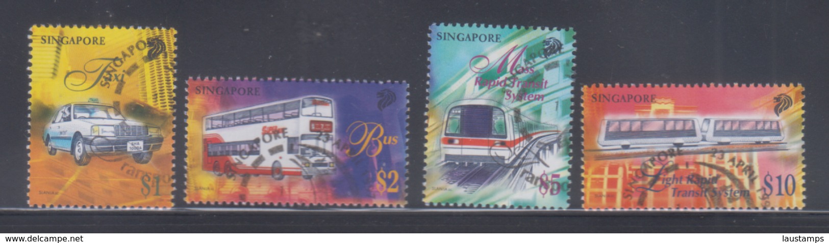 Singapore 1997 Transportation, Taxi, Bus, Trains High Value Definitives (CTO) - Singapore (1959-...)