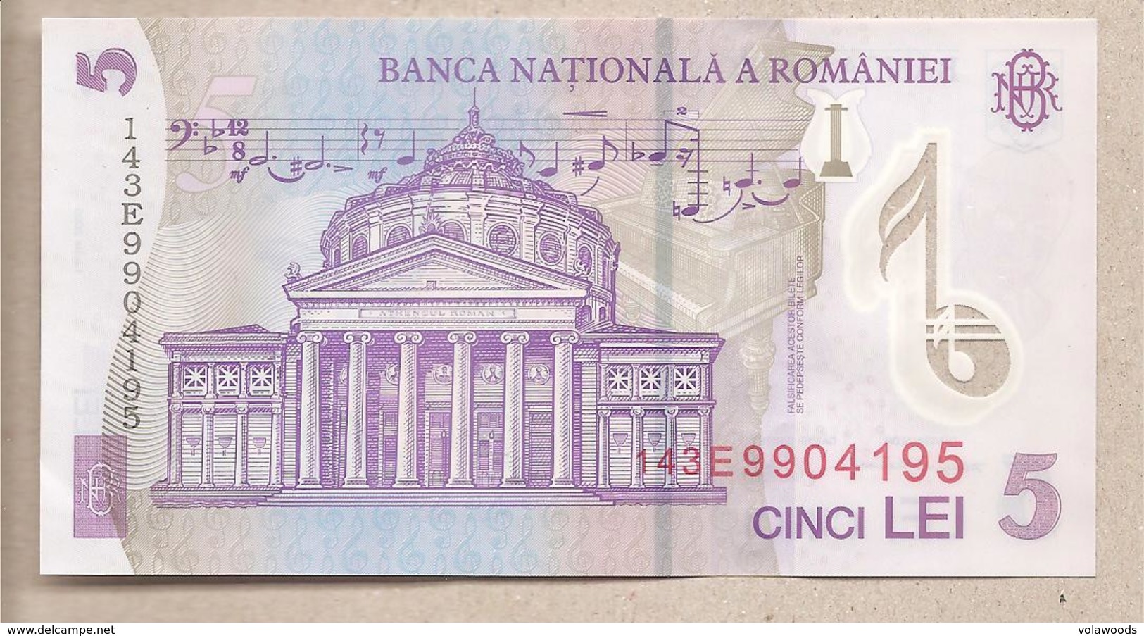 Romania - Banconota Non Circolata FdS Da 5 Lei P-118g - 2014 - Romania