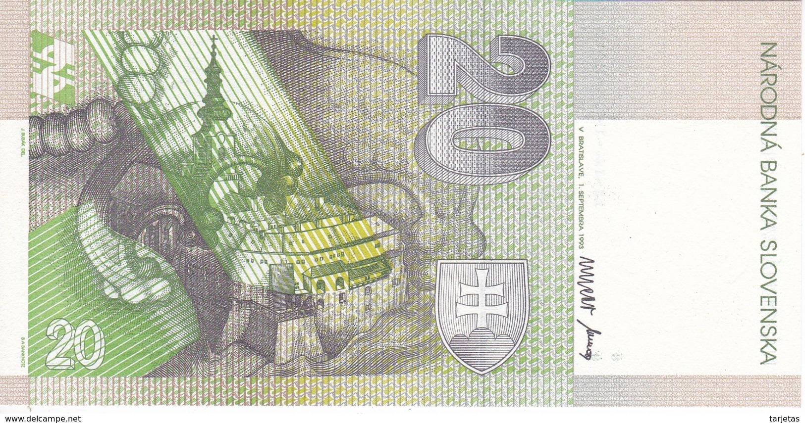 BILLETE DE ESLOVAQUIA DE 50 KORUN DEL AÑO 1993 SIN CIRCULAR-UNCIRCULATED (BANK NOTE) - Slowakije