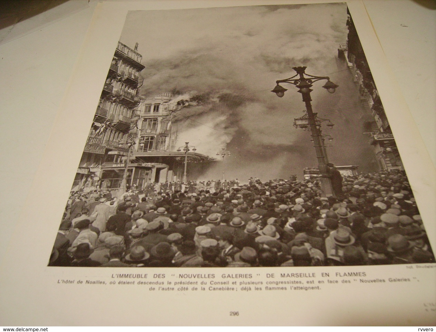 ANCIENNE PHOTO LES NOUVELLES GALERIES MARSEILLE EN FLAMMES 1938 - Non Classificati