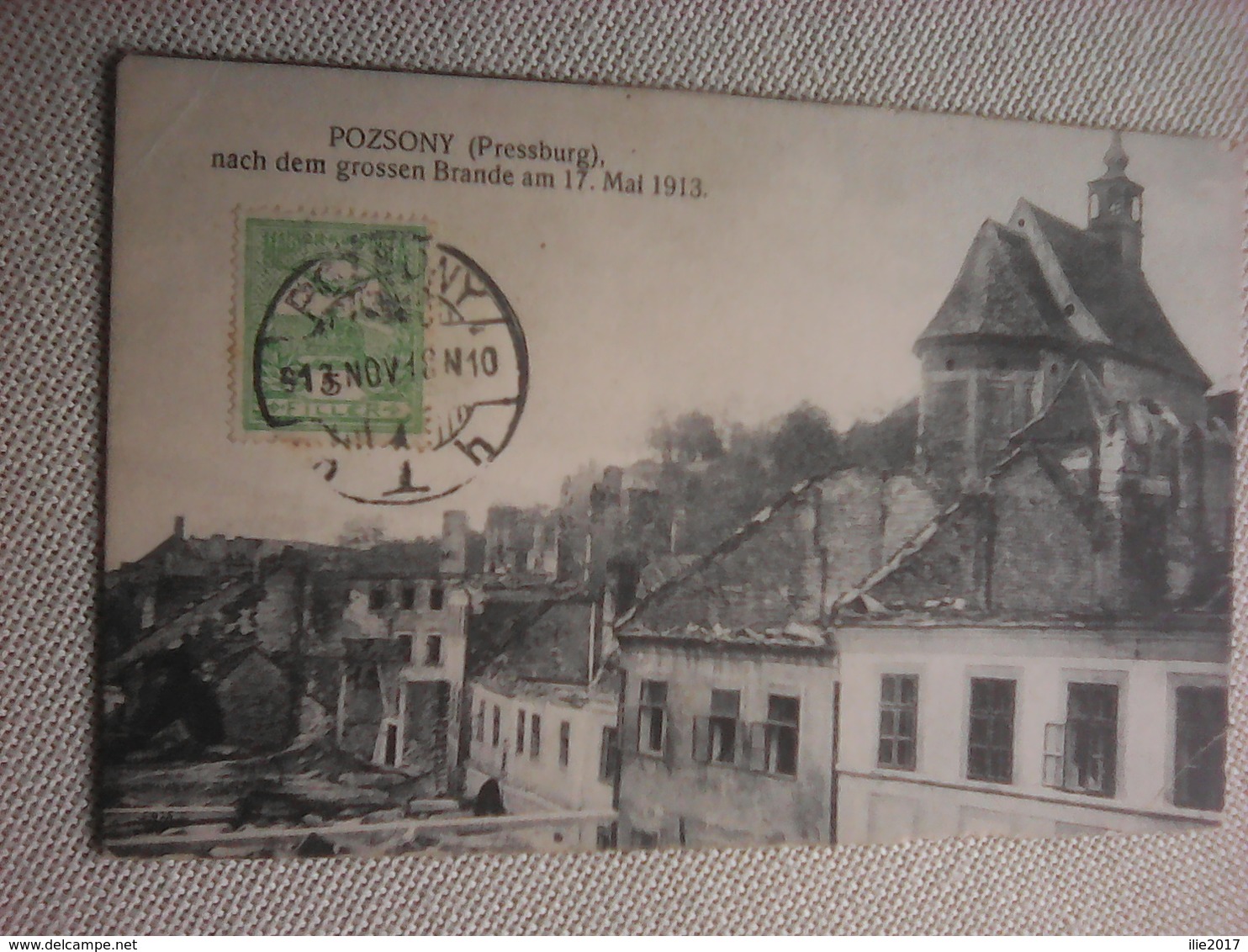 Used Postcard From Slovacia Pressburg, Nach Dem Grossen Brande Am 17 Mai 1913 - Slovakia