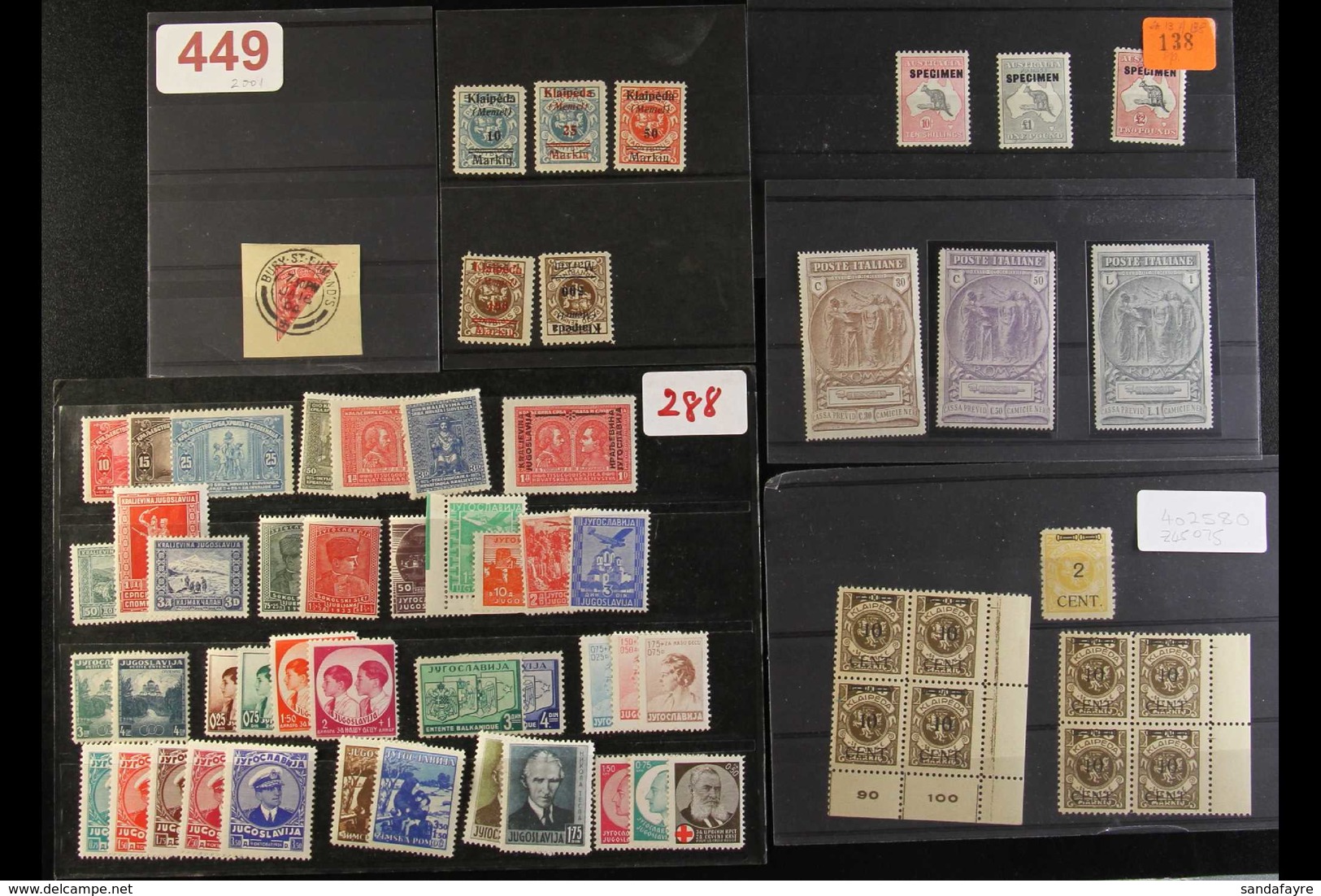 ACCUMULATION IN LARGE SHOEBOX Interesting Early To Modern World Accumulation On Stock Cards, Old Auction Folders, Note B - Autres & Non Classés