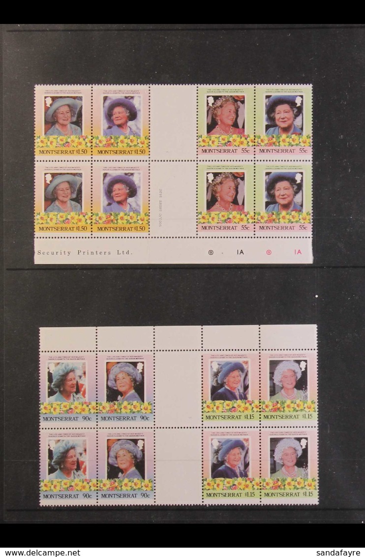 HRH THE QUEEN MOTHER 1985-1986. MONTSERRAT "Life & Times Of Queen Elizabeth The Queen Mother" NEVER HINGED MINT Speciali - Ohne Zuordnung