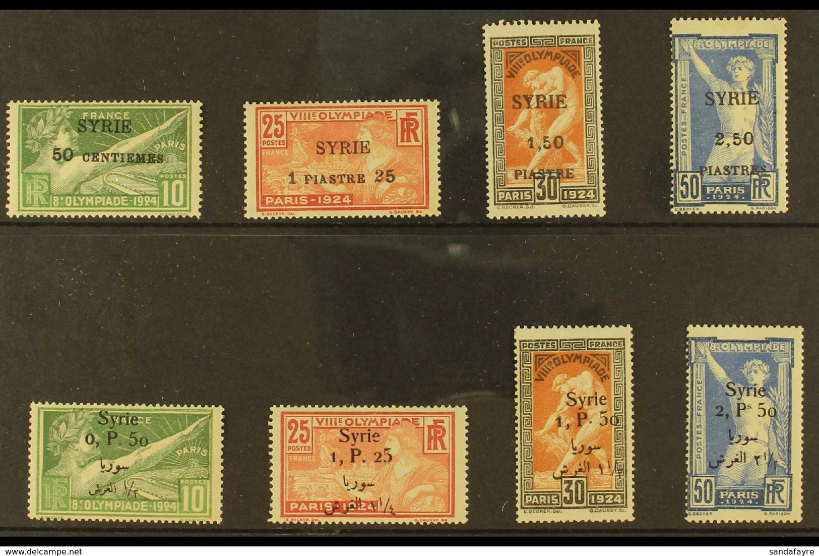 OLYMPIC GAMES SYRIA 1924 Olympic Games Both Surcharged Sets (Yvert 122/25 & 149/52) Never Hinged Mint. (8 Stamps) For Mo - Ohne Zuordnung