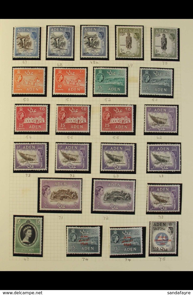 1937-65 FINE MINT COLLECTION An Attractive Collection On Album Pages Which Includes 1937 Dhows Complete To 1r Brown, 193 - Aden (1854-1963)
