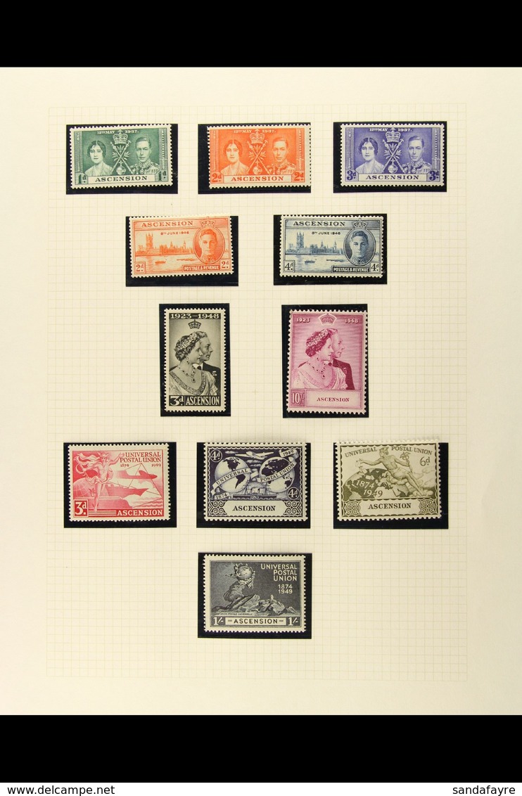 1937-52 FINE MINT KGVI COLLECTION Neatly Presented In Mounts On Album Pages. Highly Complete And Including ALL Omnibus S - Ascension (Ile De L')