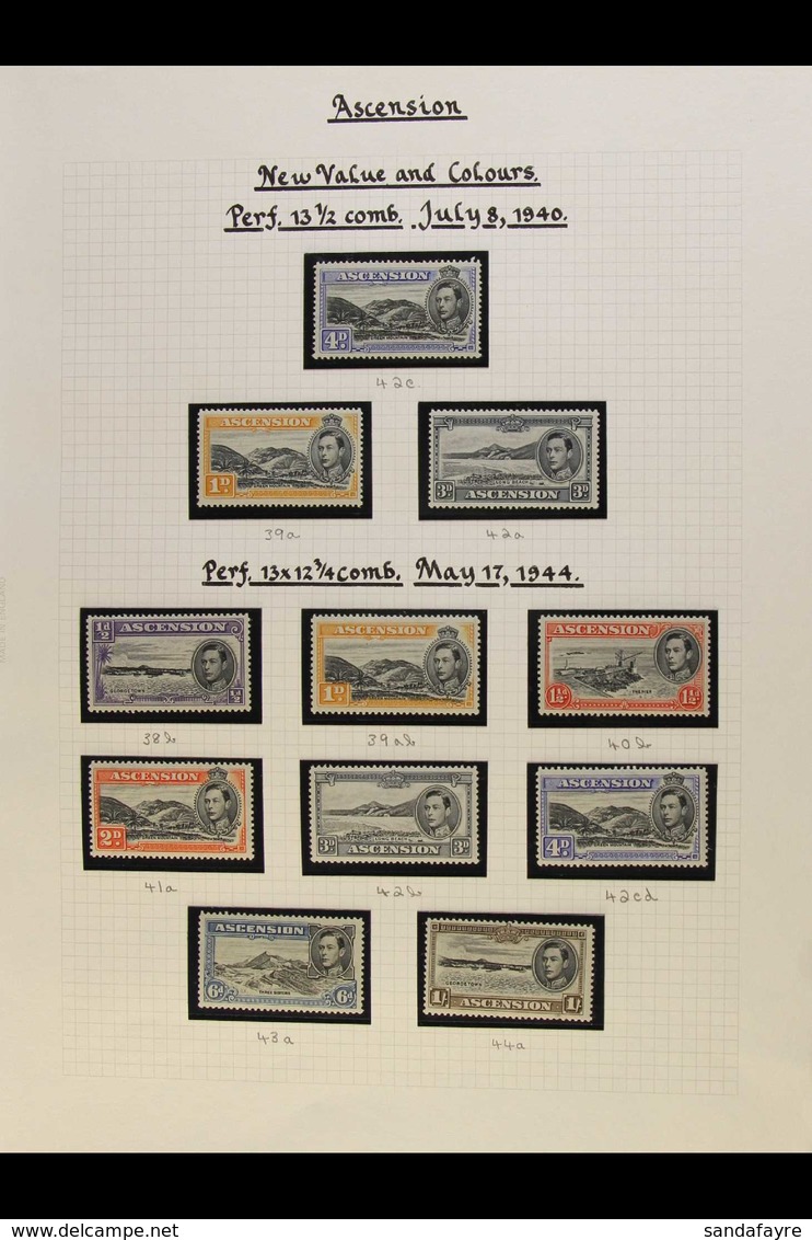 1938 - 1953 GEO VI PICTORIAL ISSUE Lovely Fresh Mint Collection In Mounts On Pages Arranged By Issue Date And Identified - Ascension