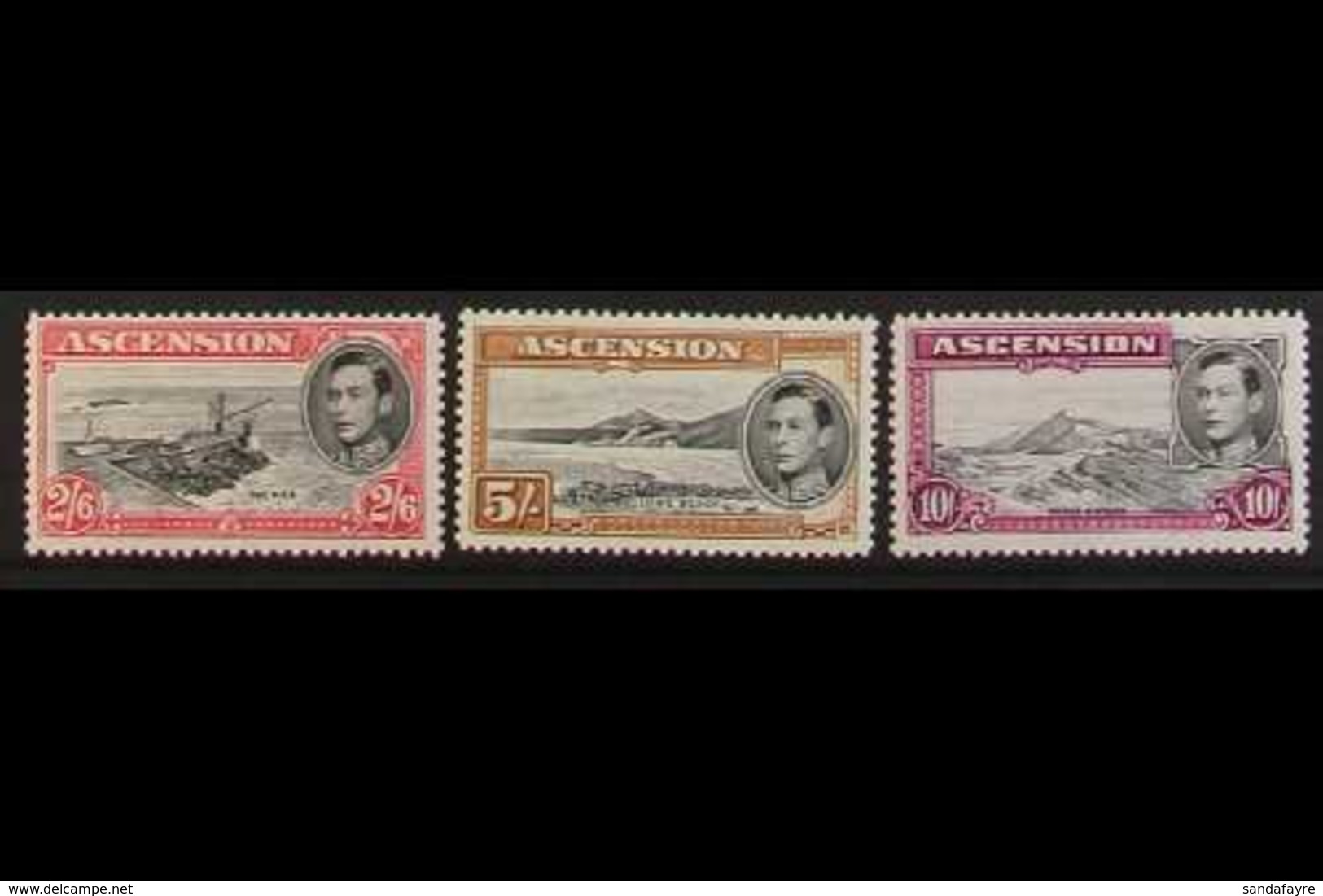 1944 Perf. 13 2s.6d To 10s, SG 45c, 46a, 47b, Fine Never Hinged Mint. (3) For More Images, Please Visit Http://www.sanda - Ascension (Ile De L')
