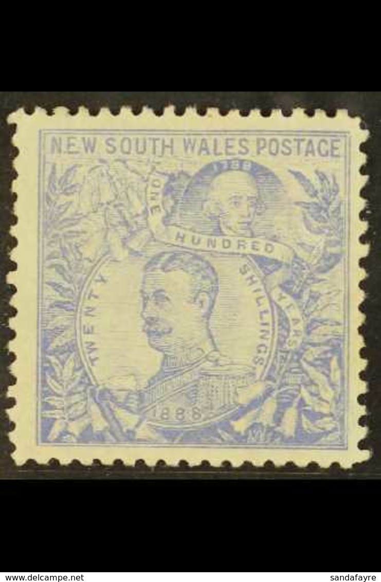 NEW SOUTH WALES 1890 20s Ultramarine Capt. Arthur Phillip & Lord Carrington Perf 12x11, SG 264cb, Fine Mint, Very Fresh. - Sonstige & Ohne Zuordnung