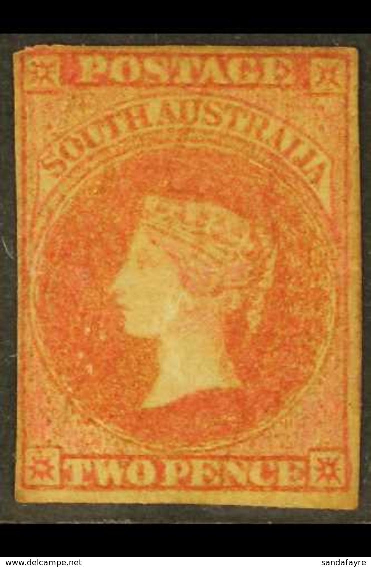 SOUTH AUSTRALIA 1856-58 2d Red Imperf, SG 9, Unused, Cleaned And With Toned Gum, Three Plus Margins, Cat £750 As Mint. F - Sonstige & Ohne Zuordnung