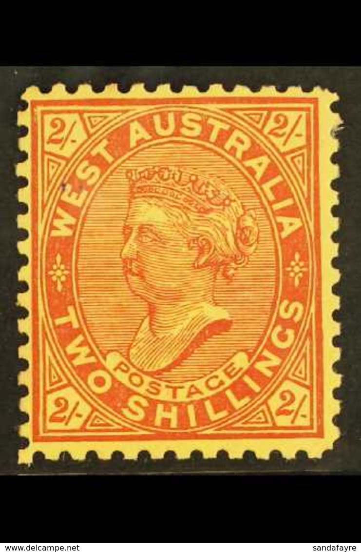 WESTERN AUSTRALIA 1902-11 2s Bright Red On Yellow, Perf. 11, SG 134, Fine Mint, Tiny Black Ink Spot At Tipper Left. For  - Sonstige & Ohne Zuordnung