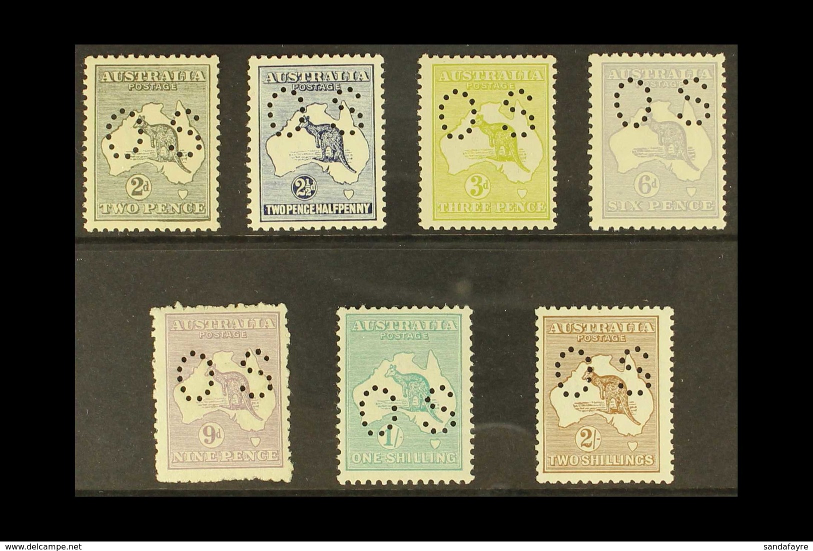 OFFICIALS 1915-28 Roo's Perf 'OS' Set Complete To 2s, SG O43/O49, Never Hinged Mint (7 Stamps) For More Images, Please V - Autres & Non Classés