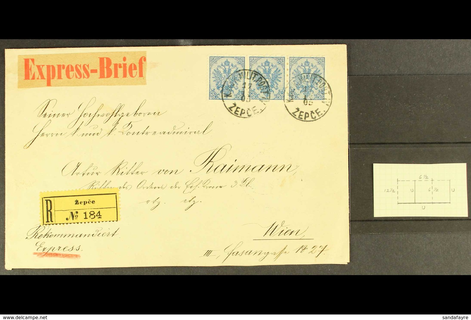 BOSNIA AND HERZEGOVINA TRIAL PERFORATIONS (VORZUGSSTUCKE) ON COVER 1905 (17 Dec) Registered Express Cover To Vienna, Bea - Sonstige & Ohne Zuordnung